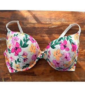 PINK Victoria's Secret 36DD Floral Everyday Push Up Bra Colorful‎ Flowers